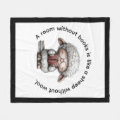 Whimsical Cute Sheep Reading a Book Fleece Deken (Voorkant (Horizontaal))