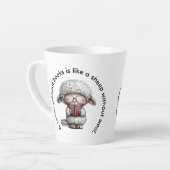 Whimsical Cute Sheep Reading a Book Latte Mok (Linkerhoek)