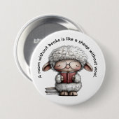 Whimsical Cute Sheep Reading a Book Ronde Button 7,6 Cm (Voorkant /achterkant)