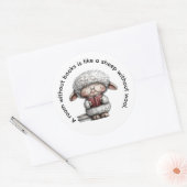 Whimsical Cute Sheep Reading a Book Ronde Sticker (Envelop)