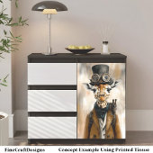 Whimsical Cute Steampunk Giraffe AC2 Découpage Tissuepapier