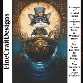 Whimsical Cute Steampunk Kat In Schip G7 Découpage Tissuepapier