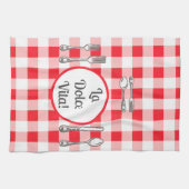 Whimsical Cutlery Dolce Vita Red Check  Theedoek (Horizontaal)