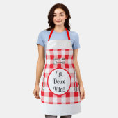 Whimsical Cutlery Dolce Vita Red Check Unisex Schort (Gedragen)