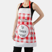Whimsical Cutlery Dolce Vita Red Check Unisex Schort (Insitu)
