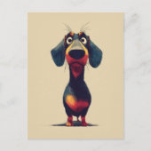 Whimsical Dachshund Character Illustration Briefkaart (Voorkant)