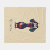  Whimsical Dachshund Character Illustration Fleece Deken (Voorkant (Horizontaal))
