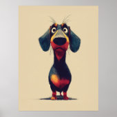  Whimsical Dachshund Character Illustration Poster (Voorkant)