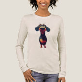  Whimsical Dachshund Character Illustration Tri-Blend Shirt (Voorkant)