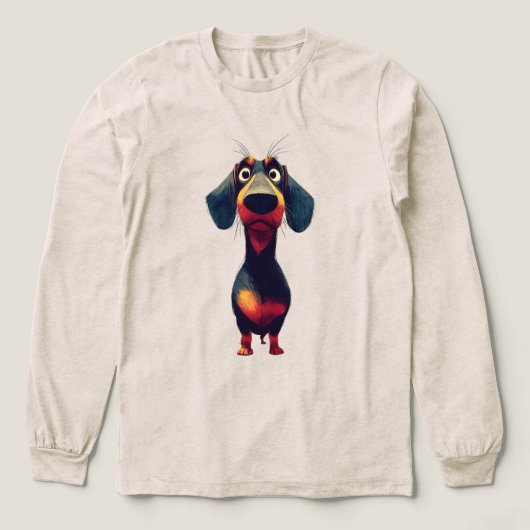  Whimsical Dachshund Character Illustration Tri-Blend Shirt (Voorkant)