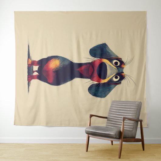  Whimsical Dachshund Character Illustration Wandkleed (In Situ (horizontaal))