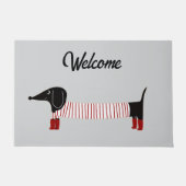 Whimsical Dachshund Deurmat (Voorkant)
