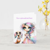 Whimsical Dachshund elke gelegenheid Kaart (Gele Bloem)