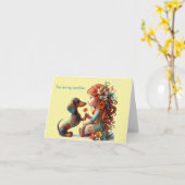 Whimsical Dachshund elke gelegenheid Kaart (Gele Bloem)