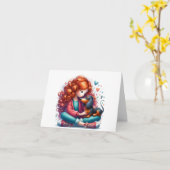 Whimsical Dachshund elke gelegenheid Kaart (Gele Bloem)