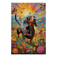 Whimsical Dachshund en Vlinderdans