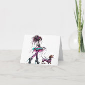 Whimsical Dachshund Gotische Stijl Kaart (Voorkant)