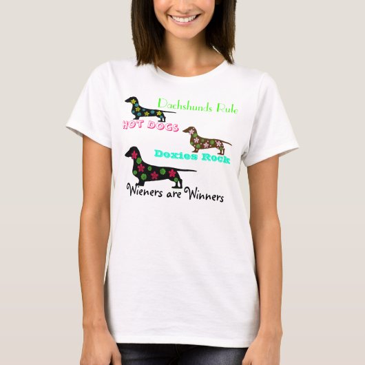 Whimsical Dachshund T shirt (Voorkant)
