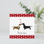 Whimsical Dachshunds Dank u wel Bedankkaart (Staand voorkant)