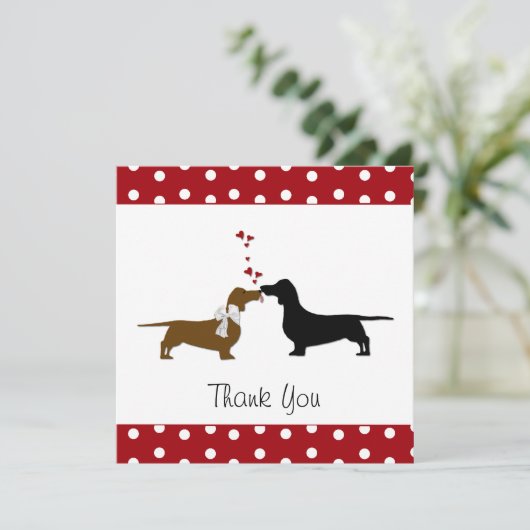 Whimsical Dachshunds Dank u wel Bedankkaart (Staand voorkant)