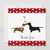 Whimsical Dachshunds Dank u wel Bedankkaart (Voorkant)