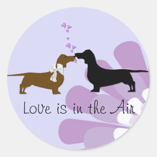 Whimsical Dachshunds Kussen Sticker (Voorkant)