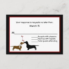 Whimsical Dachshunds Wedding RSVP-kaart RSVP Kaartje