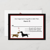 Whimsical Dachshunds Wedding RSVP-kaart RSVP Kaartje (Voorkant / Achterkant)