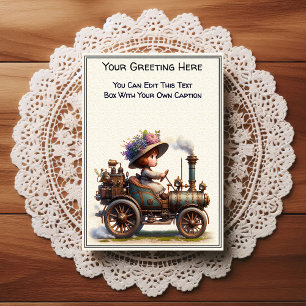Whimsical Dagelijkse Gevoel Steampunk Kunst   Briefkaart