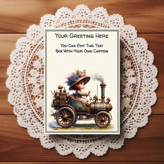 Whimsical Dagelijkse Gevoel Steampunk Kunst   Briefkaart