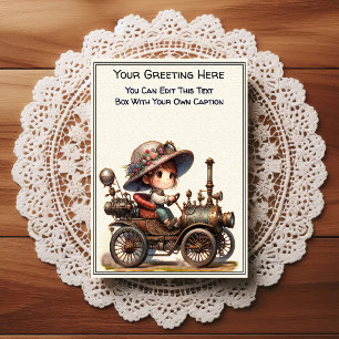 Whimsical Dagelijkse Gevoel Steampunk Kunst   Briefkaart
