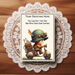Whimsical Dagelijkse Gevoel Steampunk Kunst   Briefkaart