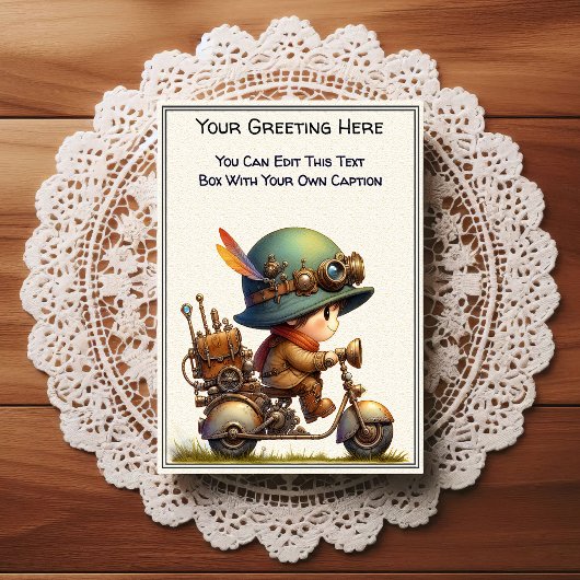 Whimsical Dagelijkse Gevoel Steampunk Kunst   Briefkaart