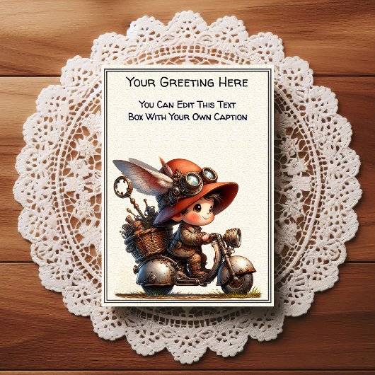 Whimsical Dagelijkse Gevoel Steampunk Kunst   Briefkaart