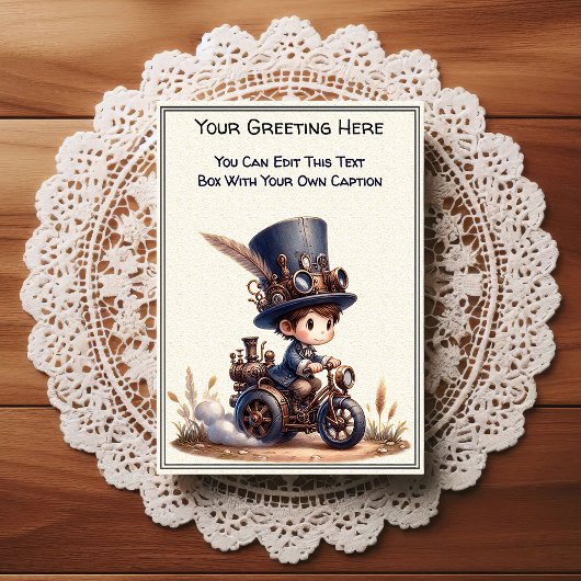 Whimsical Dagelijkse Gevoel Steampunk Kunst Briefkaart