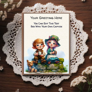 Whimsical Dagelijkse Sentiment Verhalenboek Kunst Briefkaart
