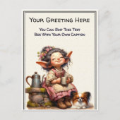 Whimsical Dagelijkse Sentiment Vintage Kunst Ansic Briefkaart (Voorkant)