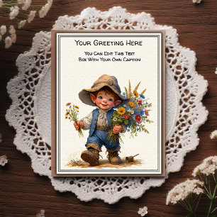 Whimsical Dagelijkse Sentiment Vintage Kunst Ansic Briefkaart
