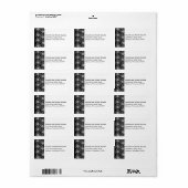 Whimsical Daisies Adresetiketten, Black Etiket (Full Sheet)