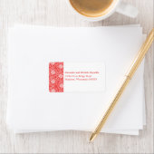 Whimsical Daisies Adresetiketten, Red Etiket (Insitu)