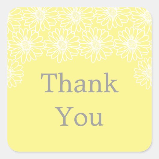 Whimsical Daisies Bedankt Stickers (Voorkant)