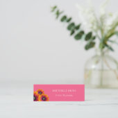 Whimsical Daisies Bohemian Pink Event Planner Mini Visitekaartje (Staand voorkant)