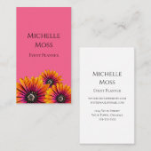 Whimsical Daisies Botanisch Roze Kleurrijk Visitekaartje (Voorkant / Achterkant)