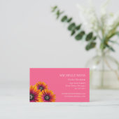 Whimsical Daisies Botanische Boho Roze Visitekaartje (Staand voorkant)