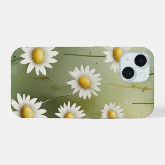 Whimsical Daisies iPhone 15 Case (Achterkant horizontaal)