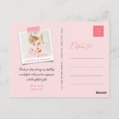 Whimsical Daisies Pink Hearts Verjaardag Dank u Briefkaart (Achterkant)