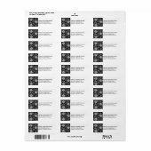 Whimsical Daisies Return Address Labels, Black Etiket (Full Sheet)