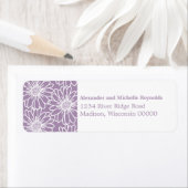 Whimsical Daisies Return Address Labels, Paars Etiket (Insitu)