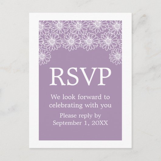 Whimsical Daisies RSVP Briefkaart (Voorkant)