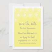Whimsical Daisies Save the Date Invite, Yellow (Voorkant)
